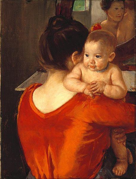 Mary Cassatt Woman in a Red Bodice and Her Child oil painting image